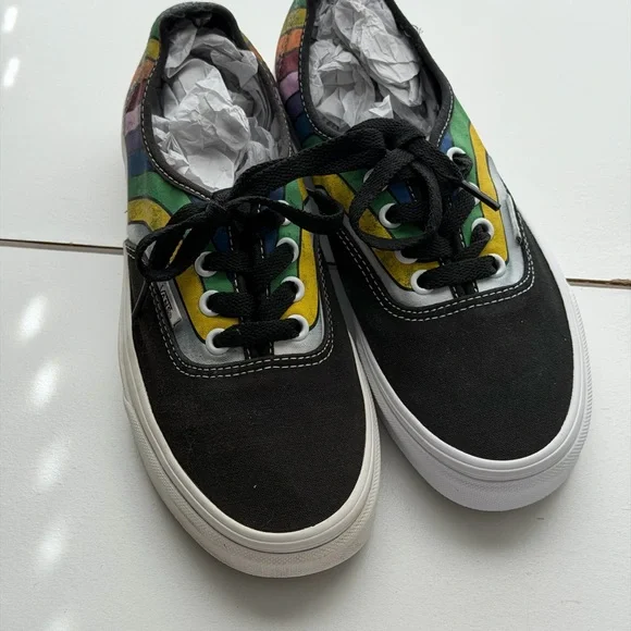 Vans Black Multicolor Stripe Sneakers - Picture 2 of 10